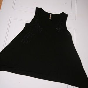Popsy by F&X flowing tank top Black with Silver